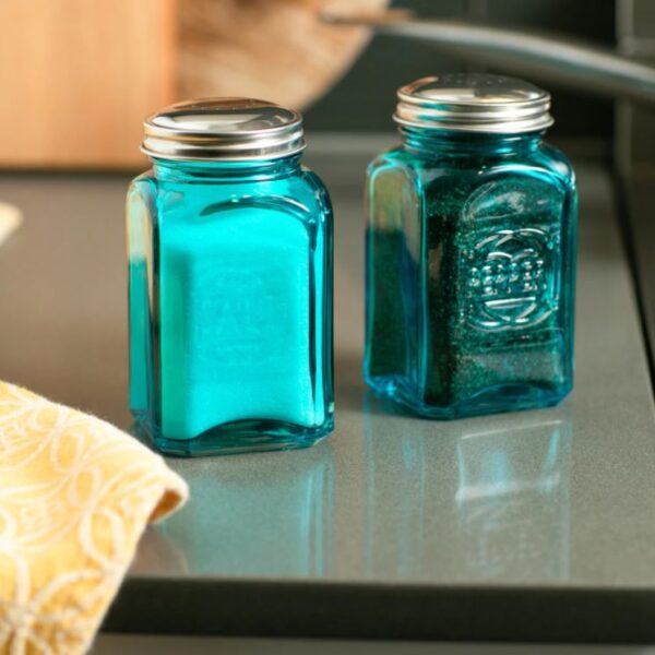 Retro Salt and Pepper Shakers, Turquoise - Image 2