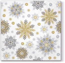 Image of Napkin Luncheon – Silver/Gold Snowflake
