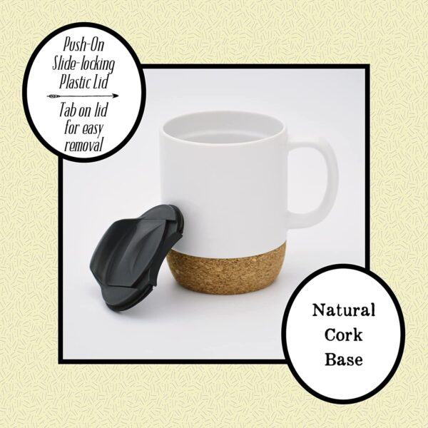 Grateful Thankful Blessed Cork Bottom White Mug - Image 3