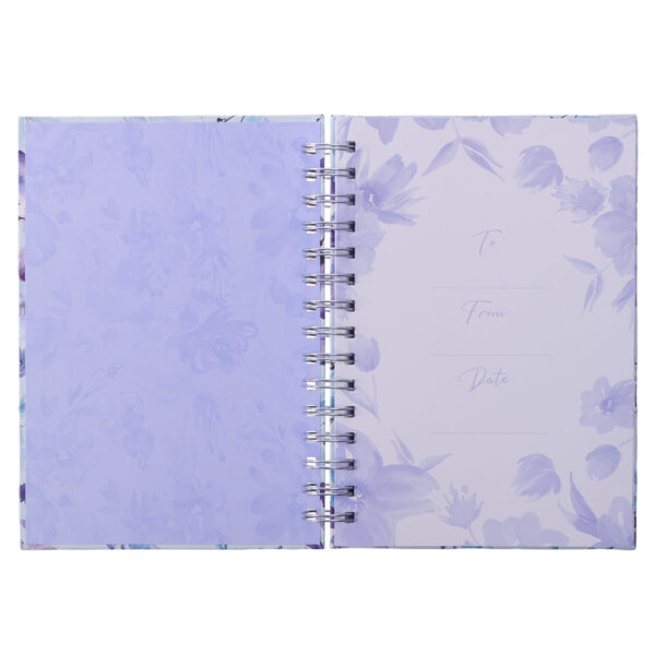 Purple Posies It Is Well With My Soul Large Wirebound Journal - Image 3
