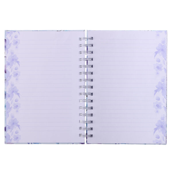 Purple Posies It Is Well With My Soul Large Wirebound Journal - Image 4