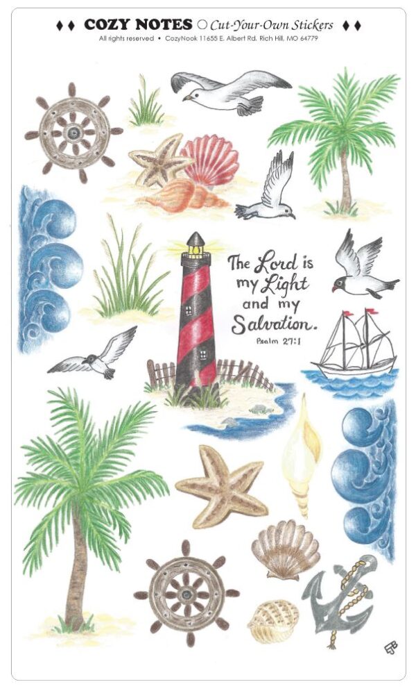 Stickers Seashore 5 7/8 x 10" sheet