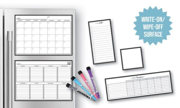 Black & White Dry-Erase Magnetic Calendar Set - Image 2