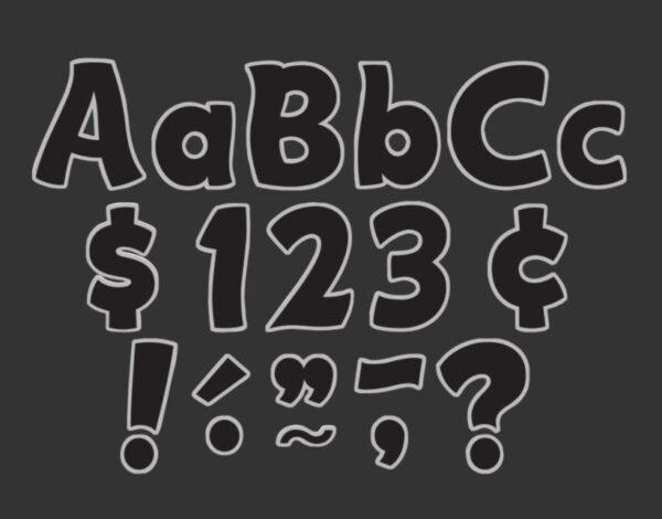 Black & Silver Funtastic 4" Letters Combo Pack