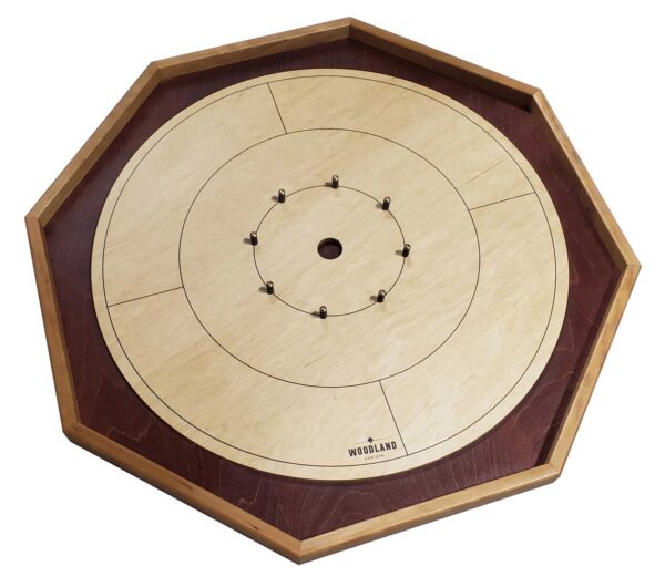 Crokinole Board Octagonal Cherry Rail - Includes Buttons