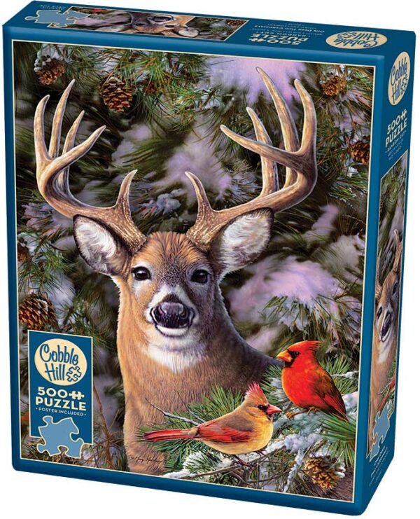 Puzzle One Deer Two Cardinals 500 pc - Discontinued - Image 2