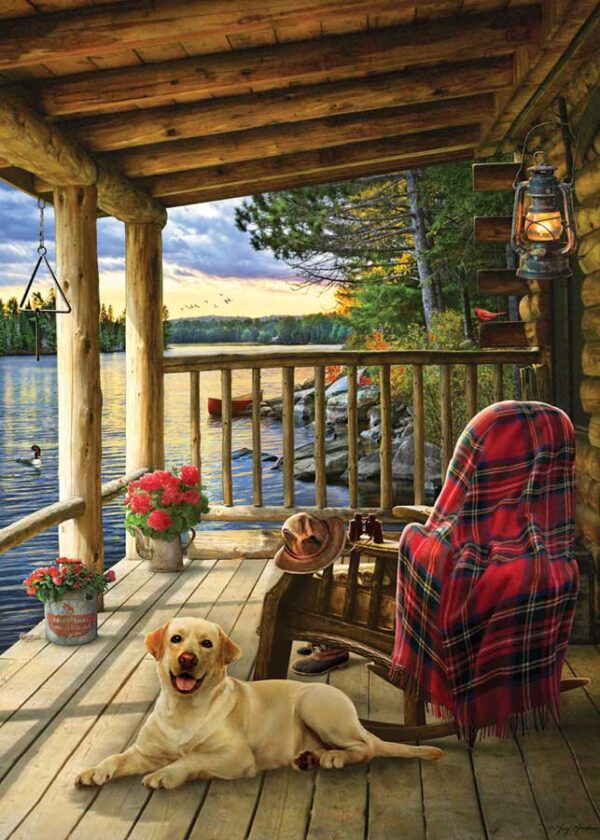 Puzzle Tray Lake Cabin Labrador 35 pc.