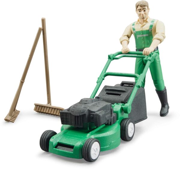 Gardener with Lawn Mower and Equipment bworld - Image 2