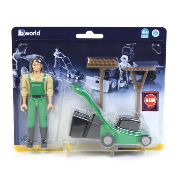 Gardener with Lawn Mower and Equipment bworld - Image 4