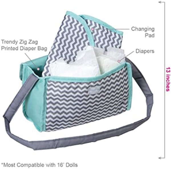 Zig-Zag Chevron Diaper Bag - Image 2