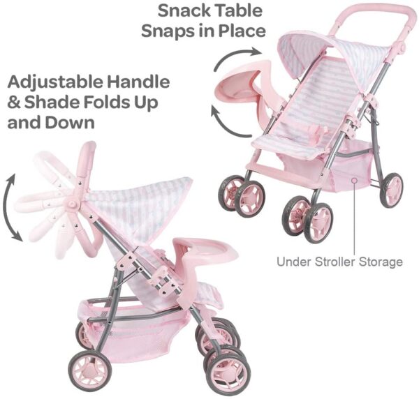 Pink Snack N Go Shade Stroller - Image 6