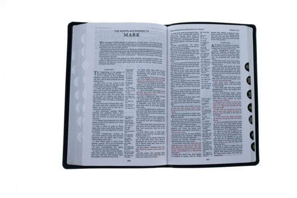 KJV, Thinline Reference Bible, Bonded Leather, Black, Indexed, Red - Image 4
