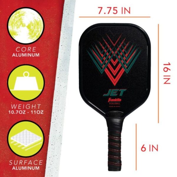 Jet Aluminum Pickleball Paddles Blue/Red - 2 Player - Image 2