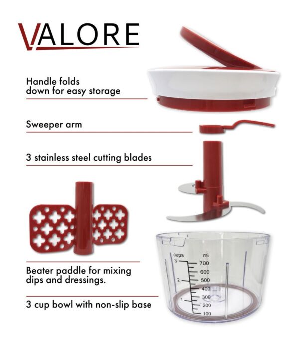 Food Chopper 870 ml Pull String Multi-Function VTF1101 - Image 6