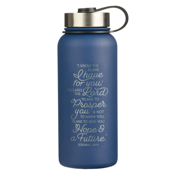 I Know the Plan Blue Stainless Steel Water Bottle
