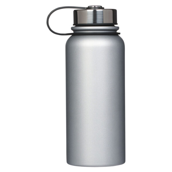 Silver Stainless Steel Water Bottle - Matthew 19:26 - Image 2