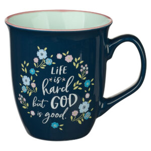 Image of DWSO Mug White/Navy Floral God is Good