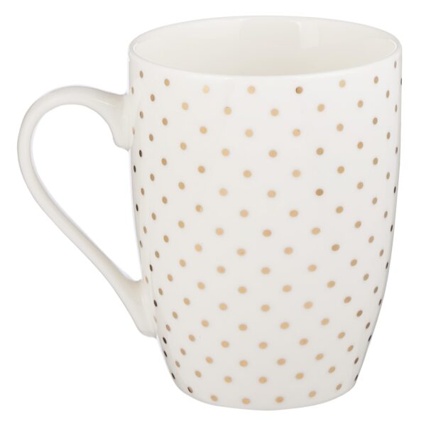 DWSO Mug White with Gold Polka Dots Strength & Dignity - Image 2