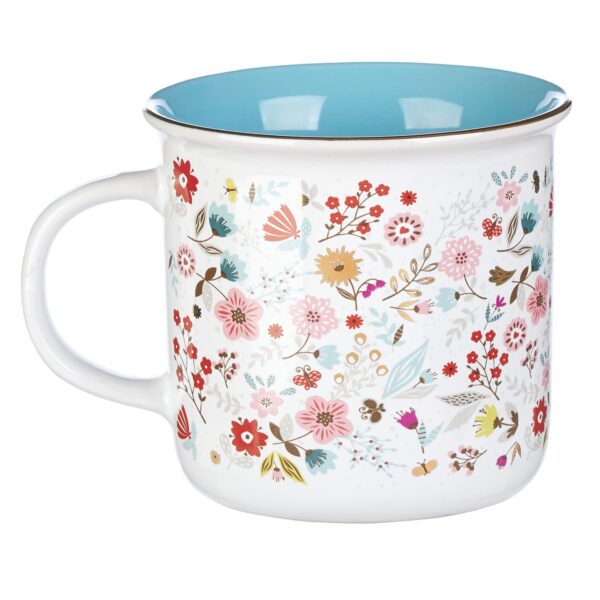 DWSO Mug Camp Blue/White Floral Choose Joy - Image 2