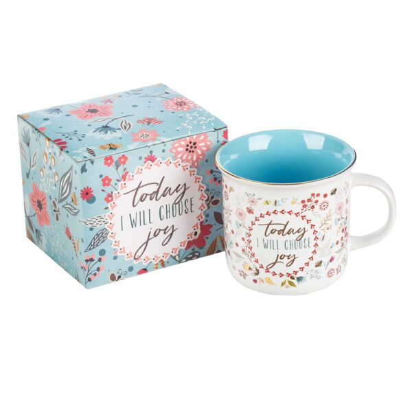 DWSO Mug Camp Blue/White Floral Choose Joy - Image 3