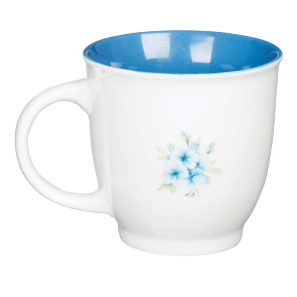 Mug Blue/White Floral Sweet Friendship Prov. 27:9 - Image 2