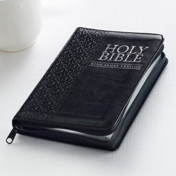 KJV Compact Bible-Black LuxLeather w/Zipper - Image 2