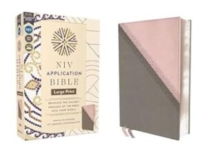 NIV Application Bible, Large Print, Pink/Gray Leathersoft, Red Letter
