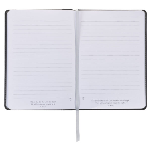 Walk by Faith Black and Gray Faux Leather Classic Journal - 2 Corinthians 5:7 - Image 2