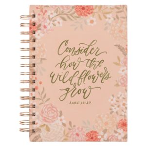 Image of Journal Spiral-bound Orange Consider How the Wildflowers Grow Luke 12:27