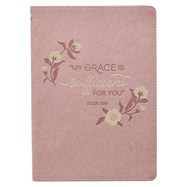 Journal Classic Pink My Grace is Sufficient 2 Cor. 12:9