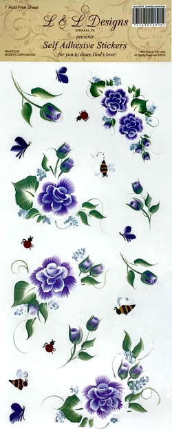 Image of Lavender Luanna Floral Sticker 1 Sheet