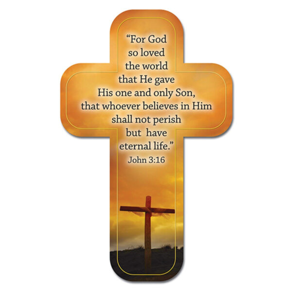 Cross Bookmark Sunset Cross For God So Loved the World John 3:16
