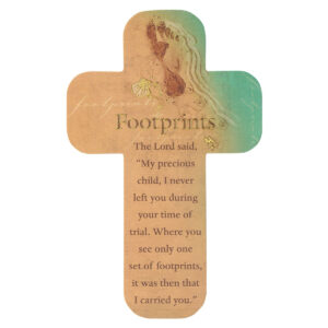 Image of Cross Bookmark Beach Footprints