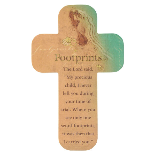 Cross Bookmark Beach Footprints