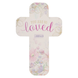 Image of Cross Bookmark Purple Floral You are Loved 1 John 4:19