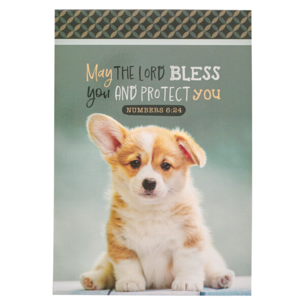 Notepad Gray Puppy May the Lord Bless You Num. 6:24
