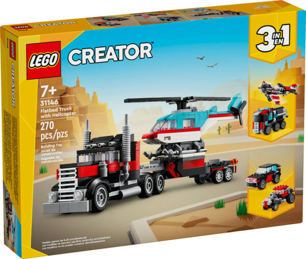 Lego Creator Flatbed Truck with Helicopter V39 - 31146