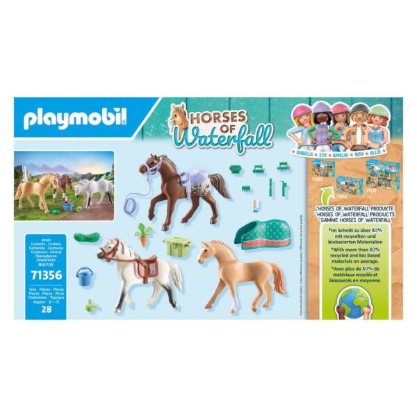 Playmobil Horses of Waterfall - Three Horses w/ Saddles - Image 4