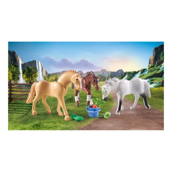 Playmobil Horses of Waterfall - Three Horses w/ Saddles - Image 6