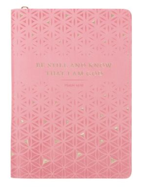 Image of Journal Classic Zip Pink Be Still Ps. 46:10