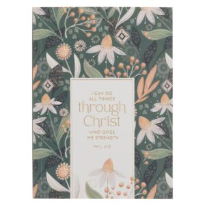 Image of Notebook Bound Green All Things Through Christ Phil. 4:13